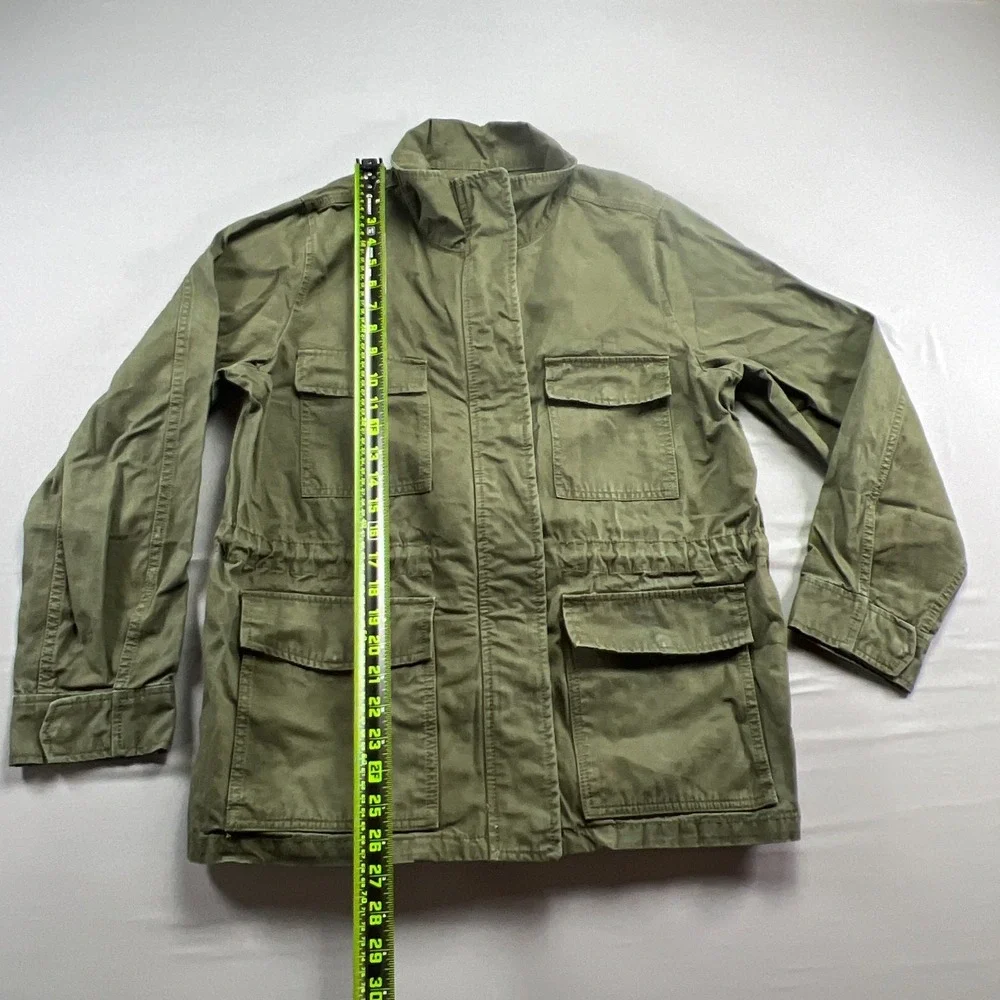Madewell Surplus Jacket Womens Medium Green Cotton Long Sleeve Pockets Zip Up